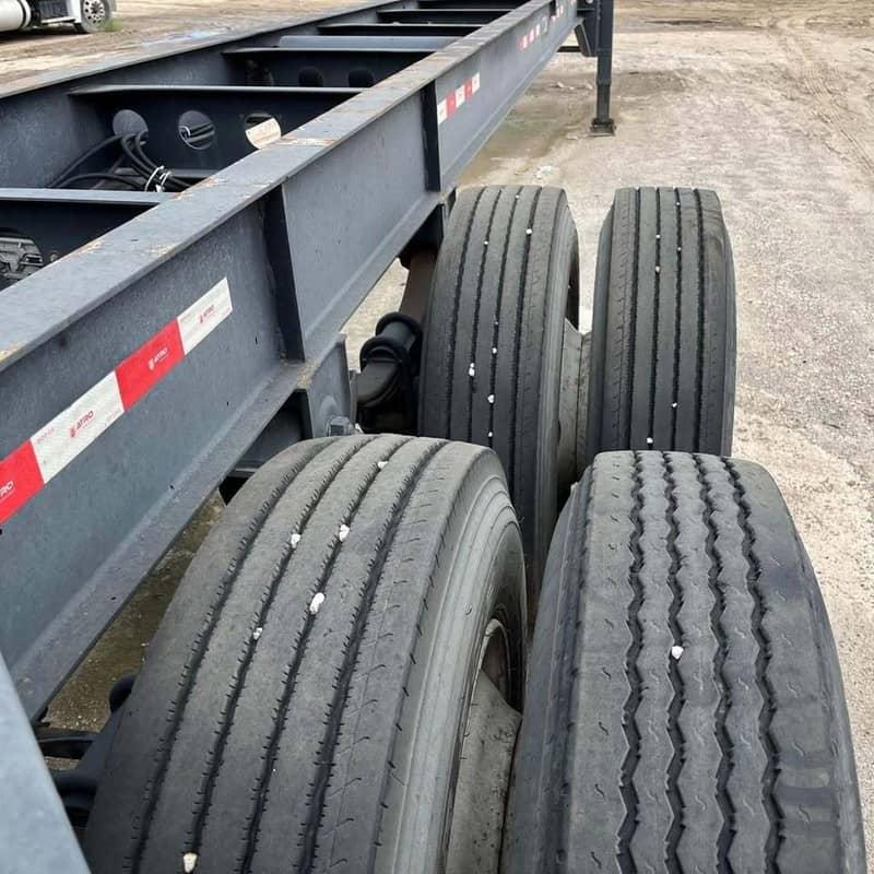 Chassis wheel ends and tires in the yard
